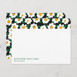 Flores Minimales Tarjeta de Nota Moderna Y Elegant