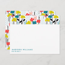 Flores Minimales Tarjeta de Nota Moderna Y Elegant