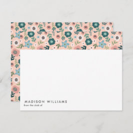 Flores Minimales Tarjeta de Nota Moderna Y Elegant