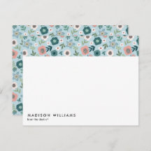 Flores Minimales Tarjeta de Nota Moderna Y Elegant