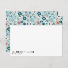 Flores Minimales Tarjeta de Nota Moderna Y Elegant