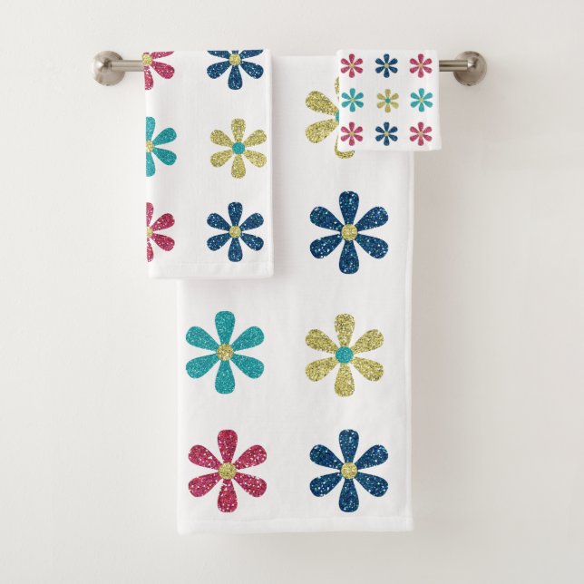 Flores modernas y modernas de Purpurina azul dorad (In situ)