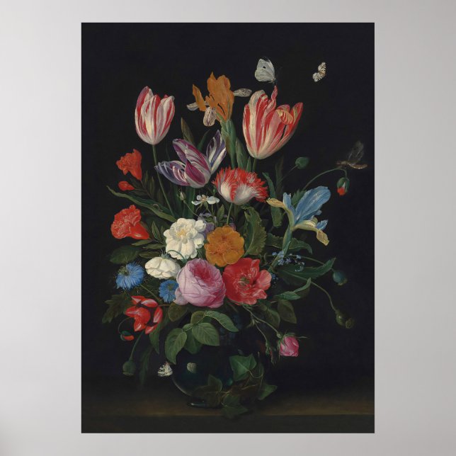 Flores moradas, arte floral vintage (Frente)
