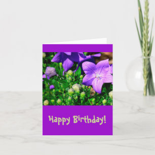 "Flores moradas de Bonito" Tarjeta de cumpleaños f