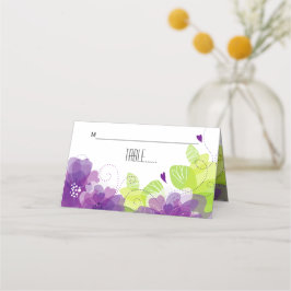 Flores moradas etéreas boda floral tarjeta de esco