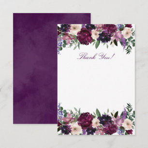 Flores Moradas Exuberantes   Tarjetas de Agradecim
