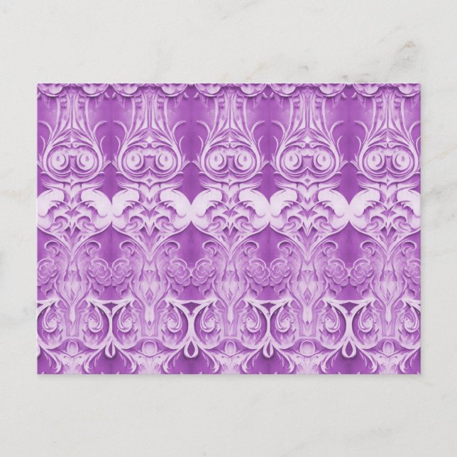Flores moradas florecen en la postal (Anverso)