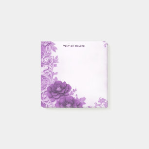 Flores moradas florecen Post que nota