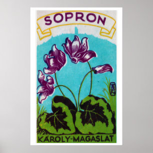 Flores Moradas - Impresión de Caja de Cerillas - P