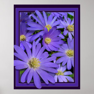 Flores moradas imprimen Poster de arte de margarit