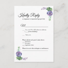 Flores moradas Invitación a la boda RSVP botánica