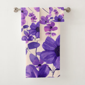 Flores moradas pintadas a mano