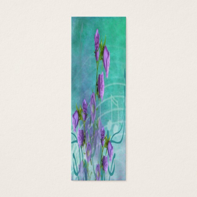 Flores moradas y marcadores de notas musicales (Frente)