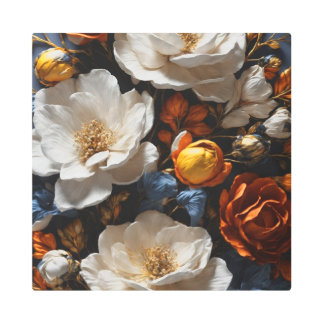 Flores Muro Arte Metalizado