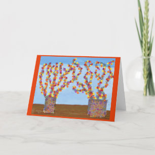 Flores muy luminosas y alegres, tarjeta de felicit