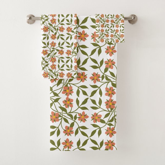 Flores naranjas, patrón floral, vegetación, boho (In situ)