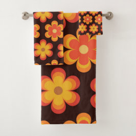 Flores Naranjas y amarillas de los años 70 Groovy