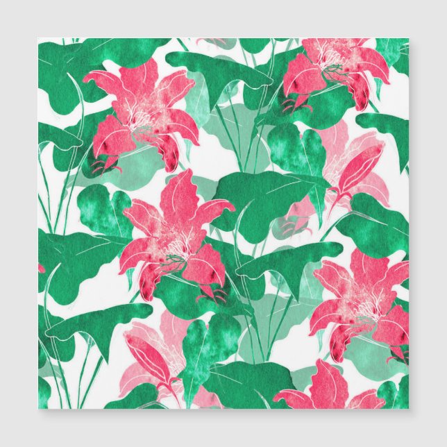 Flores naturales coloridas deja el patrón (Anverso)