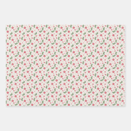 Flores navideñas pequeñas - Hojas de papel envuelt