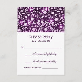 Flores negras casamiento rústico tarjetas RSVP