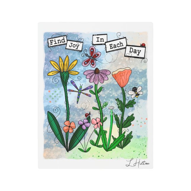 Flores, notas musicales y arte de la alegría (Anverso)