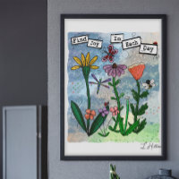 Flores, notas musicales y arte de la alegría