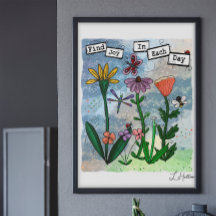 Flores, notas musicales y arte de la alegría