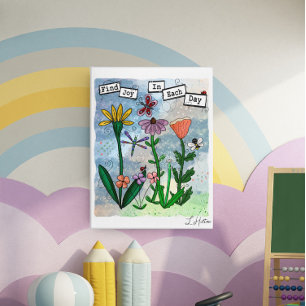 Flores, notas musicales y arte de la alegría