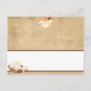 Flores orientales de la tarjeta de lugar de escrit