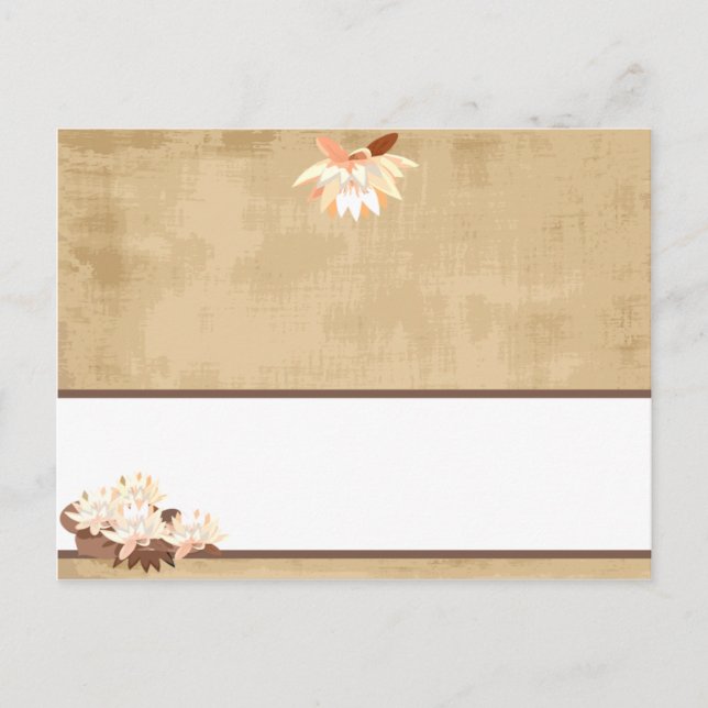 Flores orientales de la tarjeta de lugar de escrit (Anverso)
