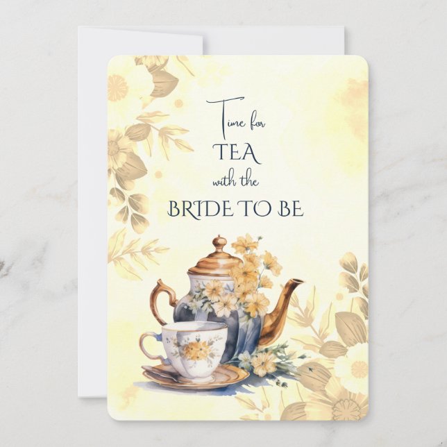 Flores otoñales Fiesta de té nupcial Invitación a  (Anverso)