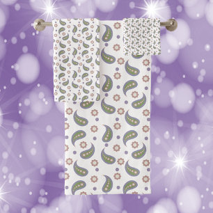 Flores Paisley Dots Green Purple Pink