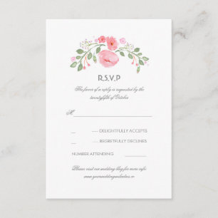 Flores Pastel Floral Boda Tarjeta RSVP
