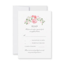 Flores Pastel Floral Boda Tarjeta RSVP