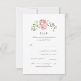 Flores Pastel Floral Boda Tarjeta RSVP