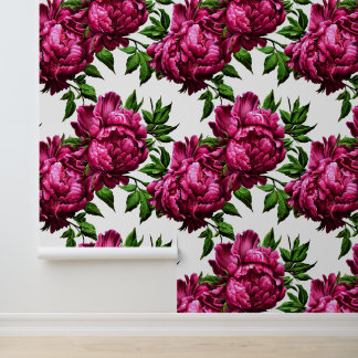 Flores peones mural grande país de pared blanco ro