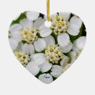 Flores pequeñas blancas Ornamento cerámico