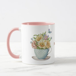 Flores personalizadas en taza de café de té para t