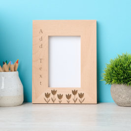 Flores personalizados Marco de madera grabada