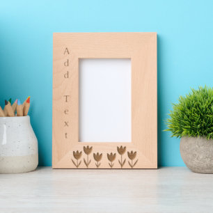 Flores personalizados Marco de madera grabada