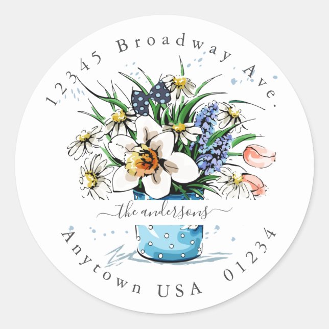 Flores pintadas; Sello para sobres de dirección de (Anverso)