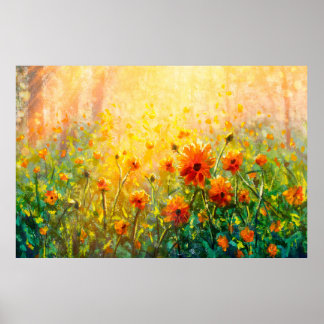 Flores pinturas de monet pintando la impresión de 