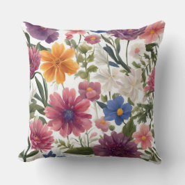 Flores por toda la almohada de impresión