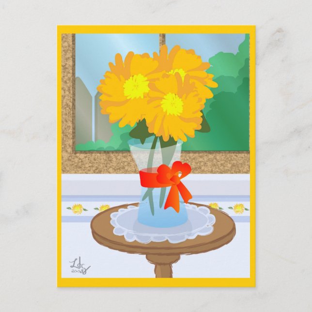 Flores por una postal de ventana (Anverso)