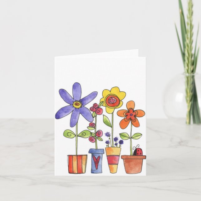 Flores Potted - tarjeta de nota (Anverso)