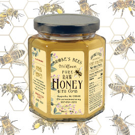 Flores praderas de bonito Abeja Comb de miel Sello