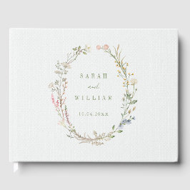 Flores praderas románticas Boda Libro de invitados