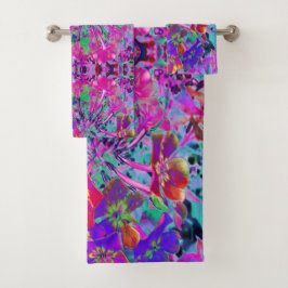 Flores Psicodélicas de colores rojo y morado