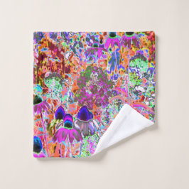 Flores psicodélicas de jardín verde de cal y rosa 