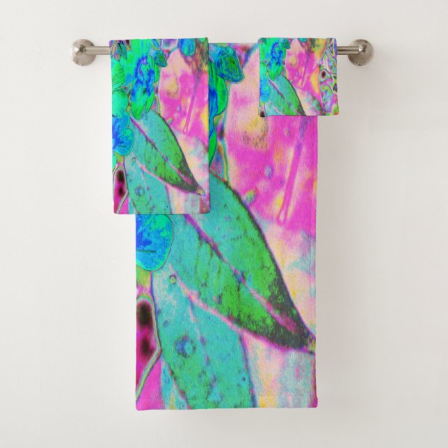 Flores psicodélicas trippy, verde limón y azul (In situ)